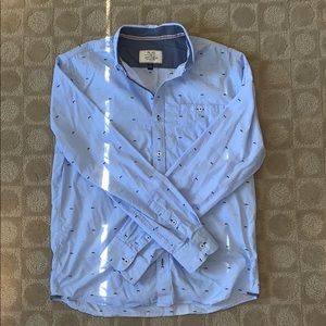 Fish Print Flag & Anthem Casual Button Down